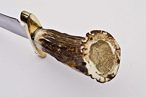 Miniatura 9 de Cuchillo de caza hecho a mano de acero D2 cuchillo de supervivencia con mango de asta de ciervo (S-963)