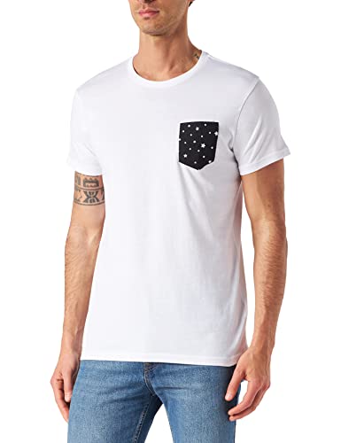 T-Shirt Blanc à Poche Lucky Star Homme en Coton