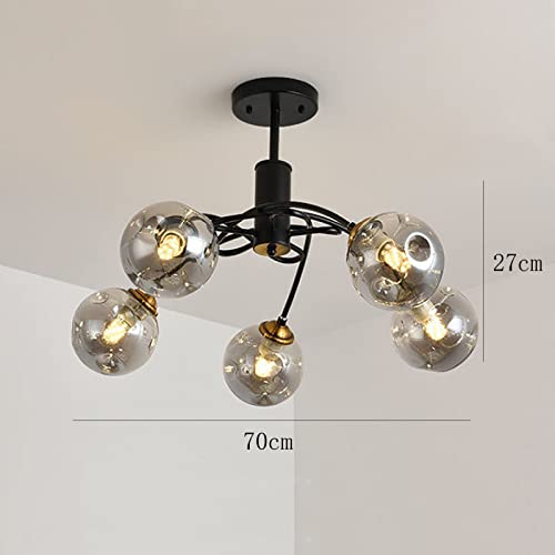 Lustre molécule E27 en verre ambre pour un design d'exception - 4