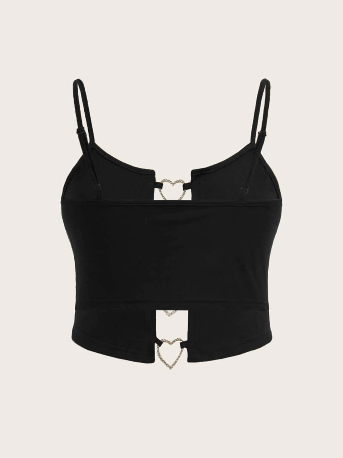 SOLY HUX Women's Plus Size Cut Out Cami Crop Top Ring Linked Sexy Y2k Tops - Image 2