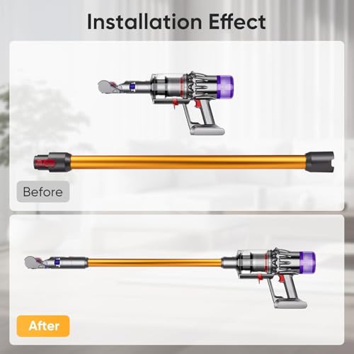 Schnellspanner Verlängerungsrohr kompatibel mit Dyson V7 V8 V10 V11 V15 – 72cm Ersatz Teleskoprohr Aluminium Rohrstange Zubehör für Stabstaubsauger(Orange)