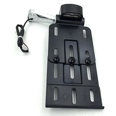 XKH- Folding LED Light Side Mount License Plate Compatible with Harley Sportster XL Dyna 04-UP [B06XBHXKKS]