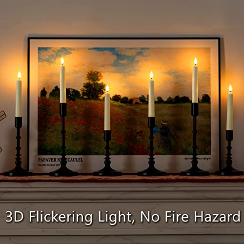5Plots 12Pcs Flameless Taper Candles Flickering With Remote Timer, Ivory Battery Operated Taper Candles, Plastic Roman Column Led Taper Candles, Led Candlesticks For Christmas Halloween Birthday Party #TOP2