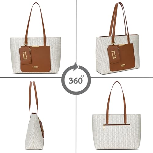 Image of Lavie Luxe Women's Monogram Bliss Tote Handbag | Tote Bag For Work | Ladies purse | Stylish Shoulder Bag | Gift For Women