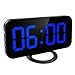 Produktbild Oria Digitaler Wecker, LED-Spiegel-Wecker, 16.5 cm großes Display, LED-Uhr mit Schlummerfunktion, 12/24 Stunden Display, Dual-USB-Ladeanschlüsse, für Schlafzimmer, Büro Blue Alarm Clock