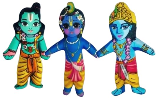 Image of Vishnu Avatar Soft Toy Set - 11 Narayan Avatars Plush Dolls for Kids, Home Decor, Pooja Room - Hindu God Soft Toys for Babies & Children