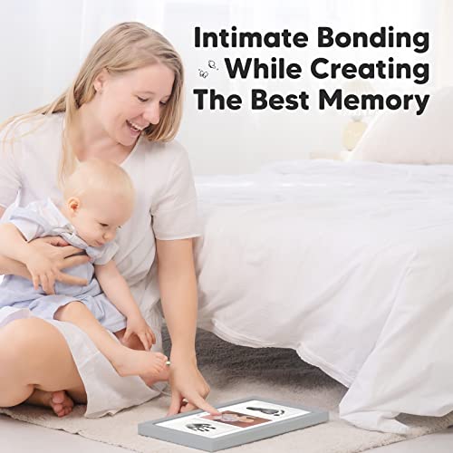 Inkless Baby Hand And Footprint Kit - Ink Pad For Baby Hand And Footprints,Dog Paw Print Kit,Dog Nose Print Kit,Clean Touch Newborn Print Kit,Baby Registry,Baby Shower Gifts,Girls,Boys (Cloud Gray) #TOP7