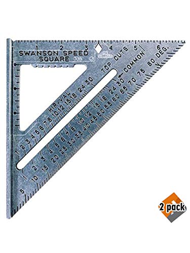 Swanson Tool S0101 7-inch Speed Square Layout Tool with Blue Book, 2 Pack
