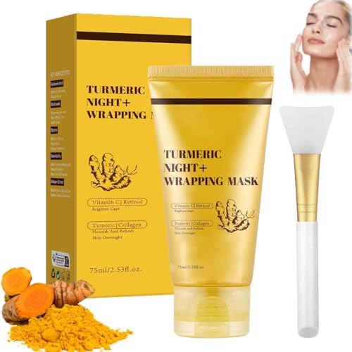 Mascarilla De Noche Con ColáGeno, CúRcuma Y áCido KóJico, Reafirmante Y Nutritiva Con Vitamina C, HidratacióN Profunda Y Duradera, Reafirmante E Iluminadora, Para Todo Tipo De Piel (1 Pcs)