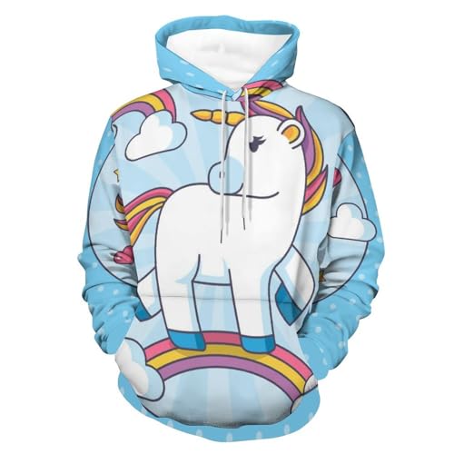 Sweatshirt licorne bleue unisexe, le pull à capuche parfait pour faire plaisir en taille S