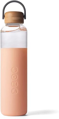 Miniatura 1 de Full Circle Home - Botella de agua de vidrio de 25 onzas, color rubor