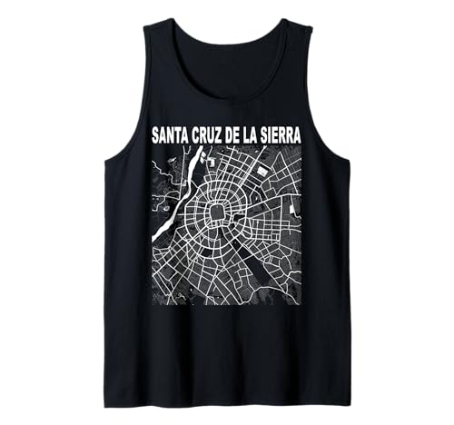 Bolivia Souvenir Santa De La Sierra Cruz City Street Mostrar Mapa Camiseta sin Mangas