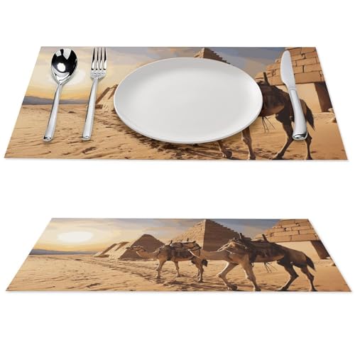 Set de table égyptien chic en PVC rigide de haute qualité