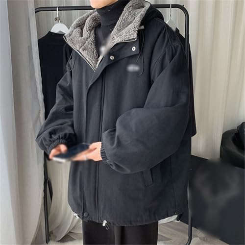 Lamb Wool Coat Winter Thick Overalls Loose Boys Cotton-Padded Jacket Cotton Jacket(Large)3