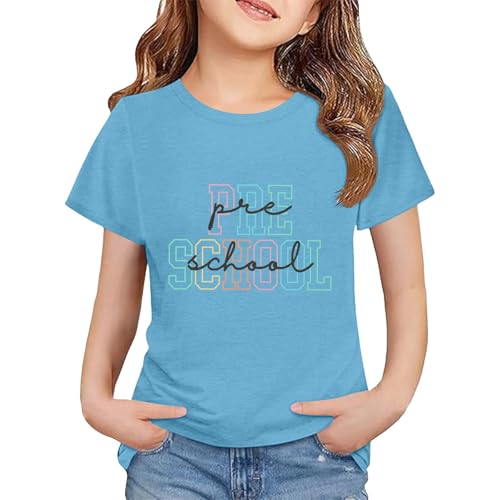 Toddler Back to School Shirt Kids Boys Girls First Day of Preschool Tshirt Youth Cute (a-Light Blue, 12-13 Years)