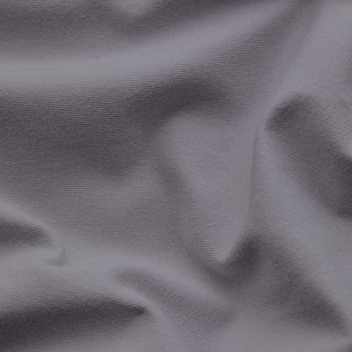 schlafgut Easy Mako-Jersey Kissenbezug 40x80 cm Grey Mid (Mittelgrau) – 100% Baumwolle Kopfkissenbezug Bügelfrei mit Ton-in-Ton Reißverschluss – Made in Green by Oeko-TEX
