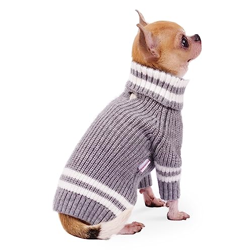 Frienperro-Dog-Sweater-for-Small-Dogs-Striped-Puppy-Sweater-Christmas-Warm-Clothing-Knitted-Dog-Sweatshirt-for-Small-Dogs-Girl-Boy-Winter-Dog-Outfit-for-Cat-Chihuahua-Yorkie-Grey-XS