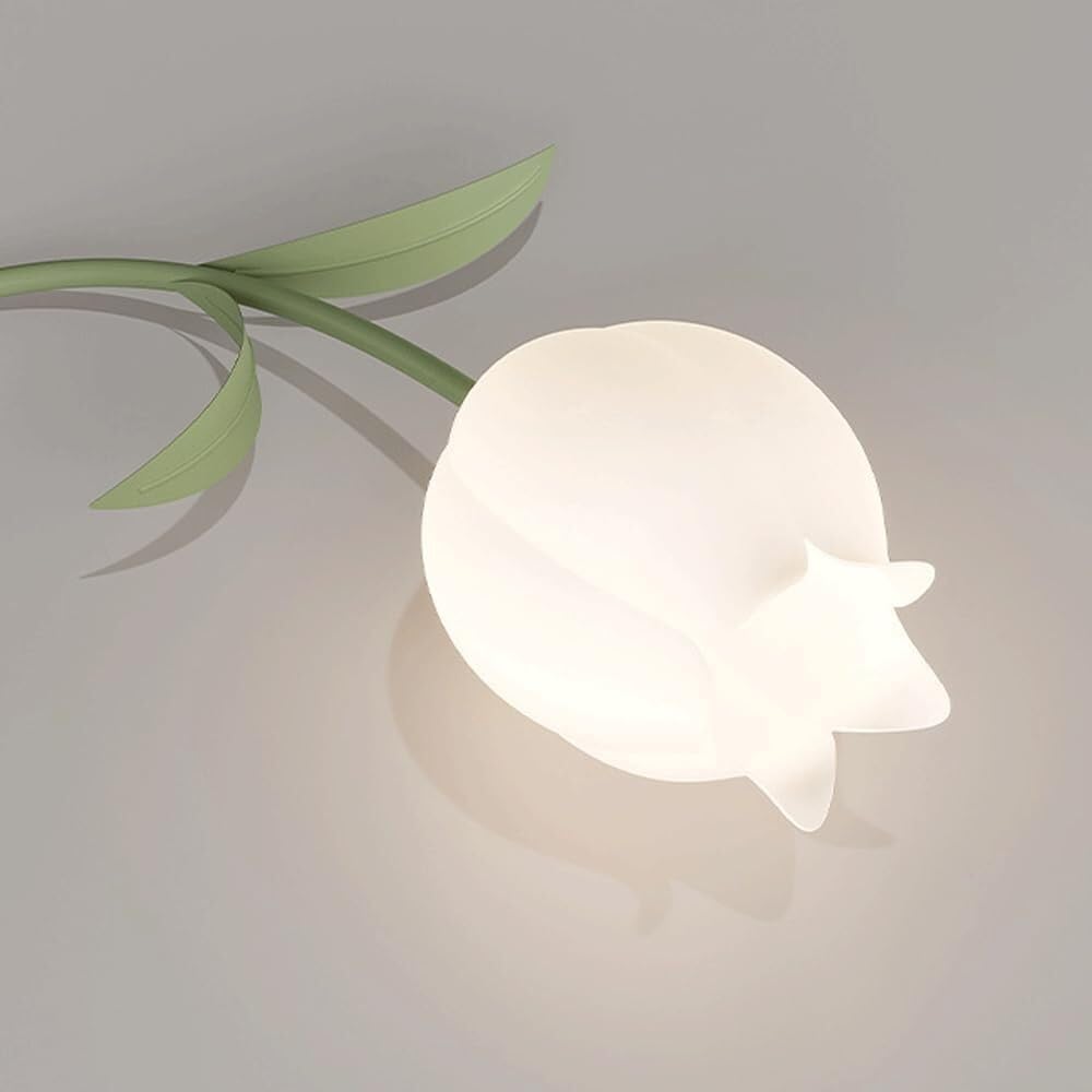 21W LED Flower Ceiling Light Fixture, 3-Light Modern Ceiling Lamp, Small Hallway Light Fixture Ceiling, Acrylic Ceiling Chandelier for Kitchen Bedroom Living Room (Green)