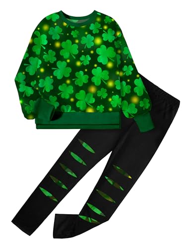 Image of Girls Clothes, Girls Outfits Tie Dye Sweatshirt Tops and Leggings Sweatpants 2 Piece Fall Winter Clothes Set 6-16T