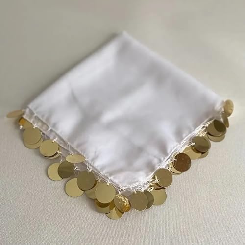 ErYa - 10x White Luxury Halay Mendili Large 30 x 30 cm Dance Cloths Dügün Wedding Engagement Kina Mendil