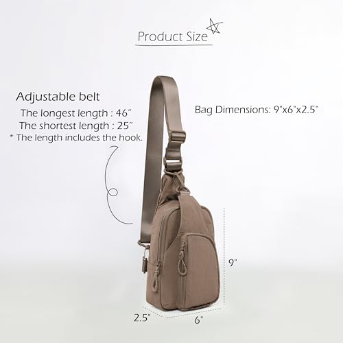Image of ODODOS Sling Bag with Adjustable Straps Crossbody Chest Bag Lightweight Backpack for Casual Traveling Hiking