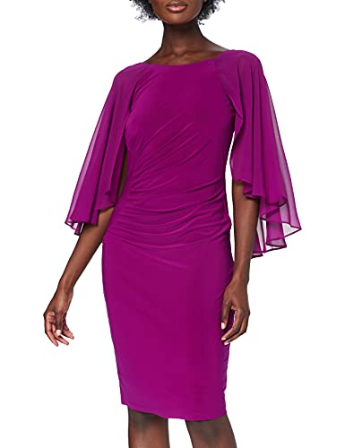 Preisvergleich Produktbild Gina Bacconi Damen Kleid Chiffon und Jersey Cocktailkleid, Helles Pflaumenblau, 38