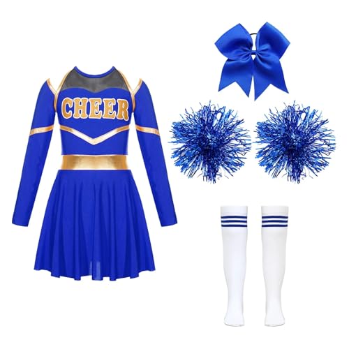 Costume de pom-pom girl fille idéal pour le carnaval les fêtes d'école et spectacles de danse