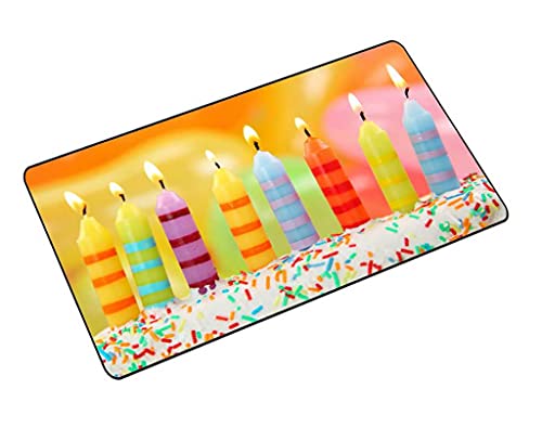Tapis de souris XXL bougies de gâteau d'anniversaire colorées 3D, cadeau idéal pour gamer