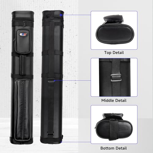 GSE Games & Sports Expert 2x4 Hard Pool Cue Case, Billiard Stick Carrying Case for 2 Sticks, Holds 2 Butts and 4 Shafts, Billiard Cue Cases, Billiards Accessories by GSE Games & Sports Expert - Image 4