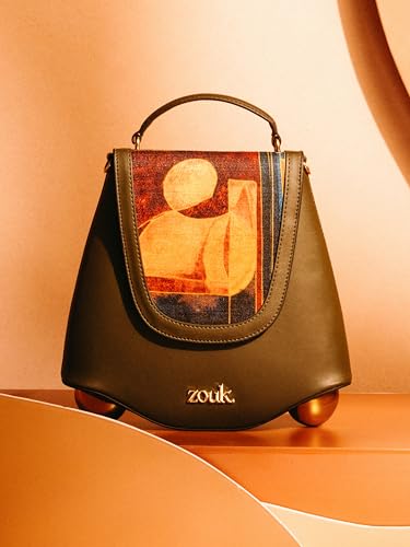 Image of ZOUK Women's Svara Sling Bag | Vegan Leather Bag | Crossbody + Top Handle with Adjustable Strap | Evening & Festive
