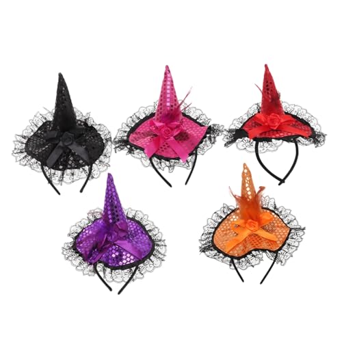 Bandeaux Halloween sequins colorés x5 pour fête et cosplay