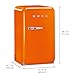 Smeg FAB5 Retro Mini Fridge – 50s Style Compact Small Refrigerator, 1.2 cu ft, Automatic Defrost, LED Lighting, Adjustable Shelves– Made in Italy – Perfect for Home, Dorm, Office, Hotel -Orange