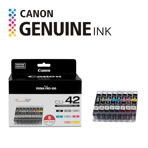 canon cli-42 genuine eight color pack compatible with pixma pro-100 printers