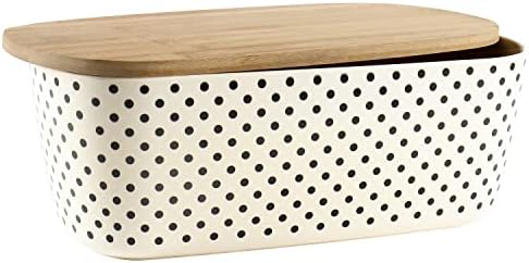 Nomotruc Bread Box with Cutting Board Lid Made Bamboo Fiber, Large Size Stylish For Kitchen Countertop,Bread Container Holder Keeper Keeping Freshness I14.4x8.3x5.6 in… (NMTC-BB01-PT)