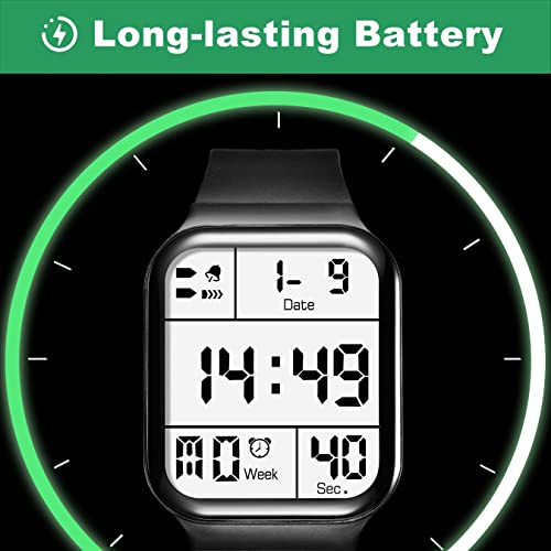 Kids Watch, Digital Watch With Alarm Clock, Stopwatch, Kids Watches For Boys 9-18, Waterproof Watches For Men, Square Teenage Student Sport Watch #TOP5