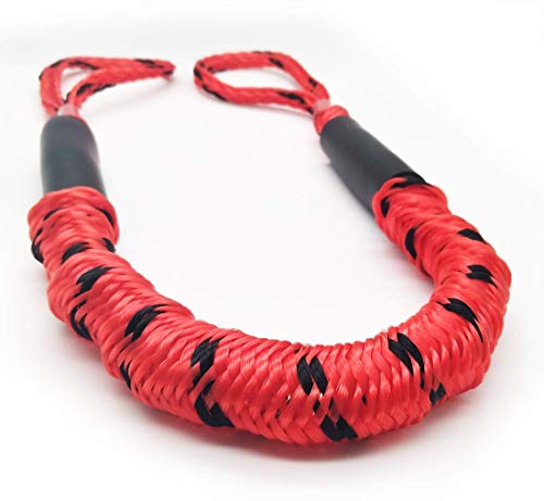 Bungee Dock Lines - Boat Accessories - 4 Feet Shock Cords Docking Rope Mooring Rope for PWC,Jet ski,Pontoon,Kayak,Canoe,Power Boat,Watercraft (Red and Black) - Thumbnail 3