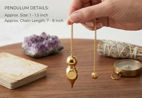 Image of Hammer Design Openable Brass Pendulum for Reiki Healing, Dowsing & Chakra Balancing - Divination & Meditation Tool for Energy Cleansing