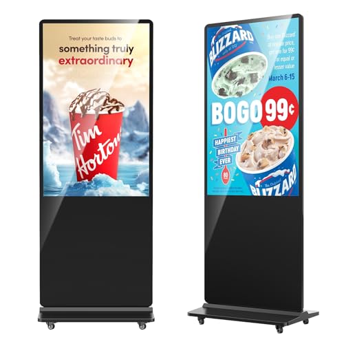 Image of 55'' Digital Signage Display Smart Android LCD Sign Kiosk Electronic Menu Board Advertising Display Screen Monitor HDMI WiFi USB 4K Media Video Player (Non Touch Screen,Black)