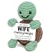 4THFARMES Mini Funny Turtle Gifts for Wife from Husband, Birthday for Wife Wifey Romantic, I Love You Small Cool Cute Stuff Things, Handmade Emotional Positive Crochet Turtle