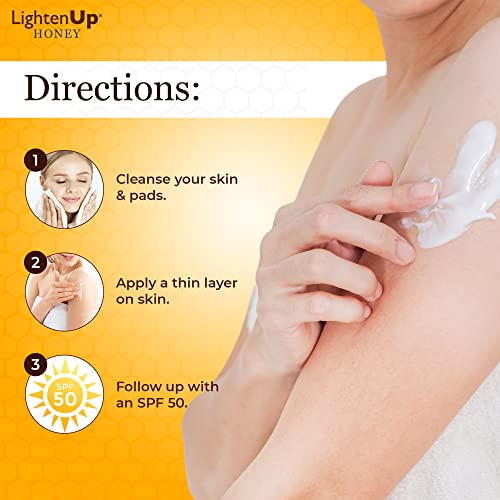 Lightenup Honey, Skin Brightening Body Lotion - 13.5 Fl Oz / 400 Ml - Helps To Fade Dark Dark Spots, Hyperpigmentation Body Cream On Face, Knees, Elbows, With Shea Butter & Premium Honey #TOP4
