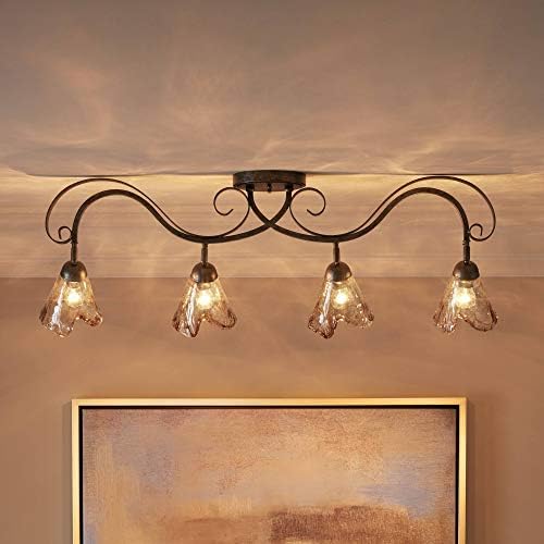 Pro Track Organic Amber Glass 4-Light Ceiling Track Fixture