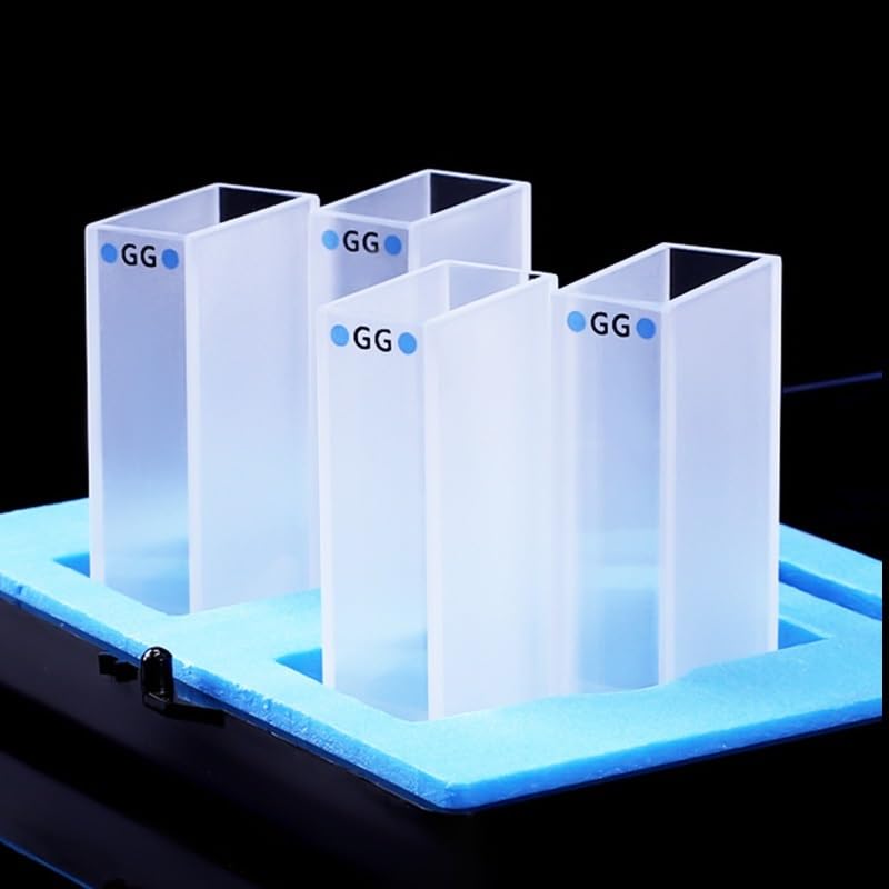 Cuvette en verre de laboratoire 20 mm : cellule standard à fond plat avec couvercle