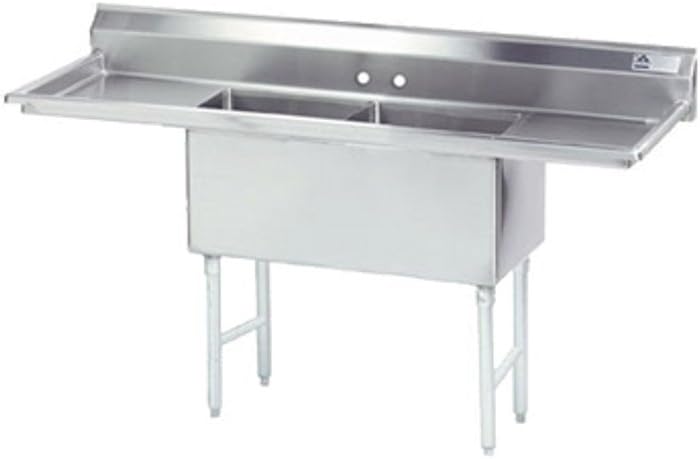 Advance Tabco FC-2-1818-24RL 18" x 18" 2 Compartment Sink