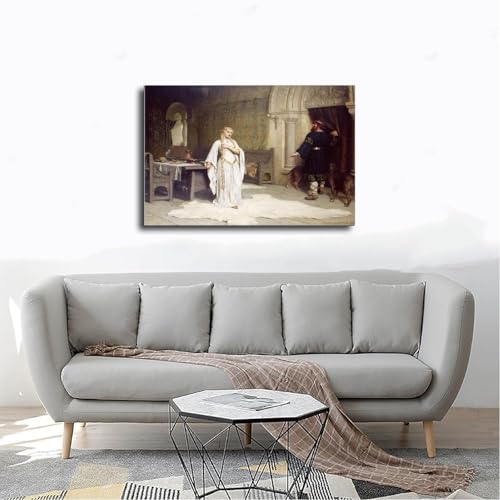 Impression sur toile Lady Godiva Edmund Leighton - Cadre suspendu facile à installer - 4