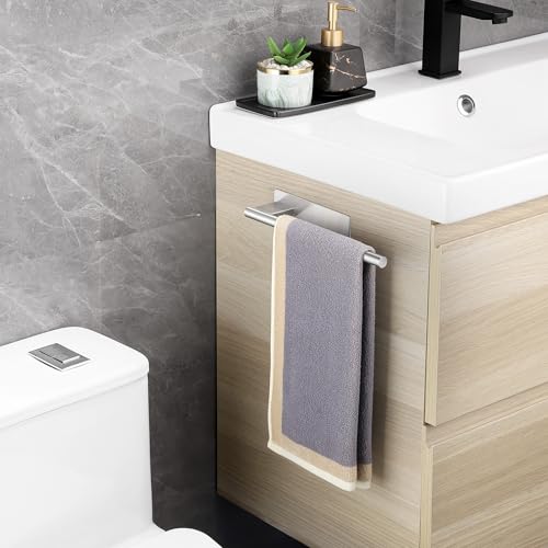 Miniatura 4 de Gsocel Toalleros De Baño Sin Taladro Adhesivo,Toallero Acero Inoxidable 304 Cepillado Accesorios Sin Taladro Para Baño Y Cocina 28cm,Plata