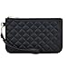 GAYI URBAN Quilted Wristlet Purse for Women, Vegan Leather Wristlet Pouch Zip Clutch Bag, Evening Clutch Purse with strap (Black)