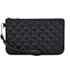 Quilted Wristlet Purse for Women, Vegan Leather Wristlet Pouch Zip Clutch Bag, Evening Clutch Purse with strap