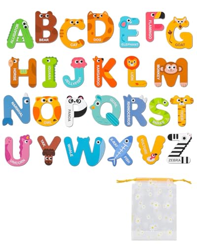 UYRVAPE Lettere magnetiche, magneti alfabetici ABC per frigorifero, ortografia educativa,