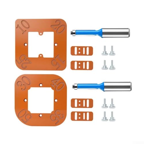 Gabarit de défonceuse à rayon d'angle conçu pour le travail du bois Radius R10 R25 R30 R50 avec plaque de fixation et vis (R10-R25)
