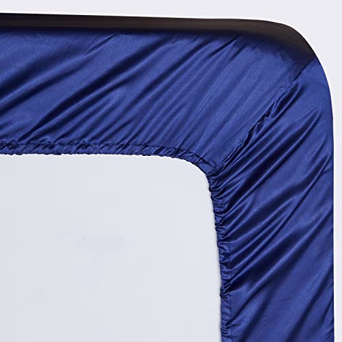 Damier Satin Spannbettlaken 100x200cm Blau Glänzend Seide Bettlaken Hochwertiges Deluxe Unifarben Spannbetttuch… – Ansicht 6